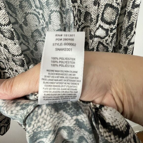 Good American Snake Print Sheer Long Sleeve Open Front Belt Duster NWT Size 4/XL - Picture 9 of 10